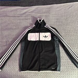 Adidas Black and White zip up Jacket
